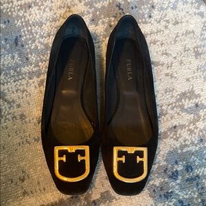 Furla Black and Gold Women's Shoes